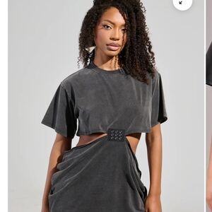 Akira Stylish Black Cut-Out Dress/shirt